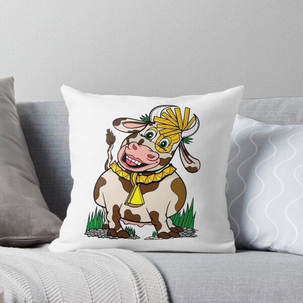 Item preview, MooCow 3000 – Friendly Robot Cow with Gold Collar & Bell designed and sold by DanielleJScott.com.