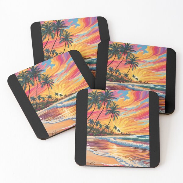 Item preview, Sunset Beach Tropical Palm Tree designed and sold by Fateh-Kro ⭐⭐⭐⭐⭐.