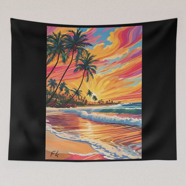 Item preview, Sunset Beach Tropical Palm Tree designed and sold by Fateh-Kro ⭐⭐⭐⭐⭐.