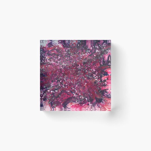 Item preview, Big Bang - The Birth Of My Art #108 Bold Unique Vibrant New Age 5D Original Hand-painted OOAK Abstract Painting Detail 4 In Red Purple Fuchsia Pink Silver Grey Gray Jewel Tones Boho Pattern Loving Art designed and sold by Rainbow Artist Orlando L.
