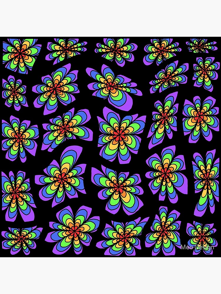 Thumbnail 3 of 3, Poster, Colorful flower pattern designed and sold by RomeoAzahar.