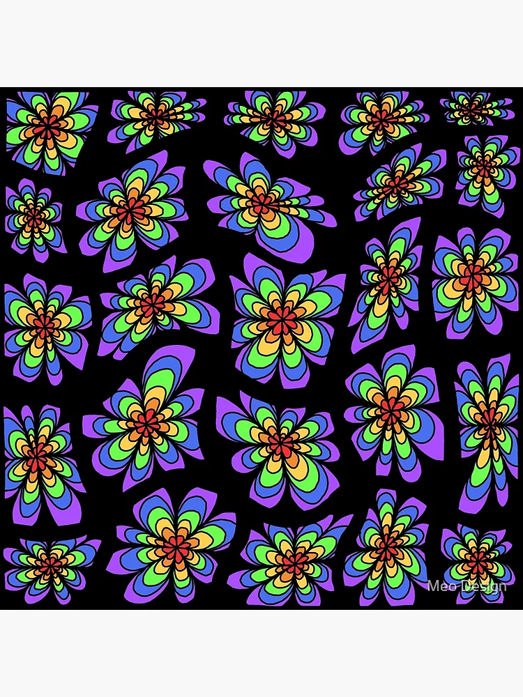 Thumbnail 3 of 3, Poster, Colorful flower pattern designed and sold by Meo Design.