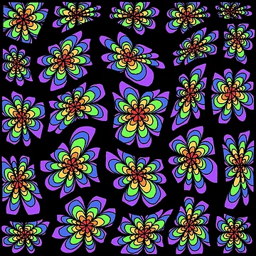 Artwork thumbnail, Colorful flower pattern by Meo Design