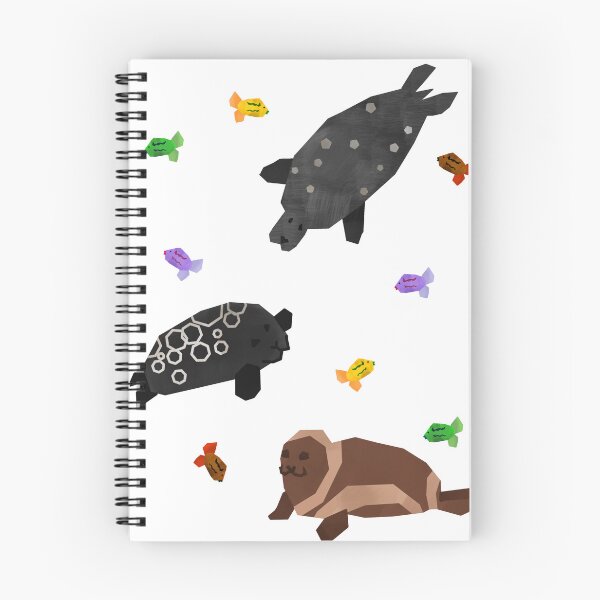 Item preview, seals and fish in the background designed and sold by histriophoca.