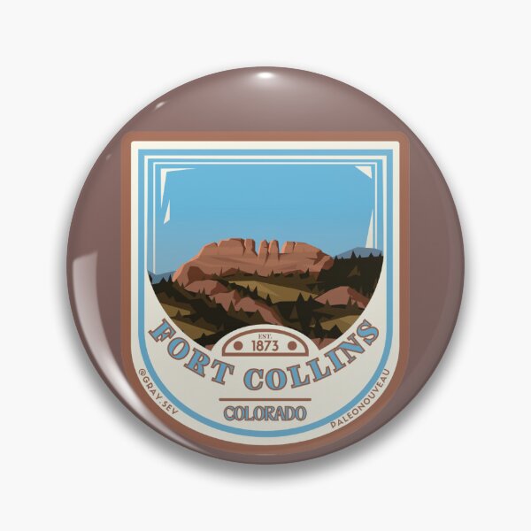 Item preview, Fort Collins Colorado Sticker designed and sold by PaleoNouveau - Gray.sev.