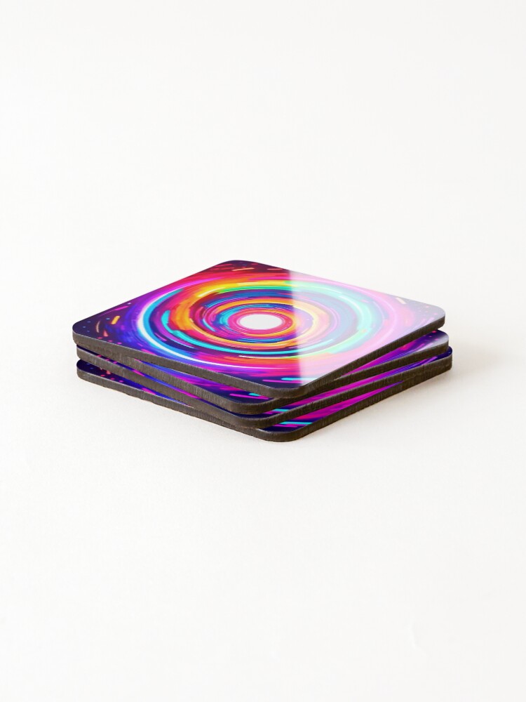 Thumbnail 4 of 5, Coasters (Set of 4), Color Vortex: Dynamic Design designed and sold by Unique-Design-4.