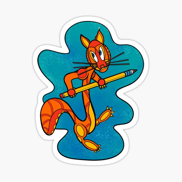 FerretBot – Serious Artist Ferret with Pencil Sticker