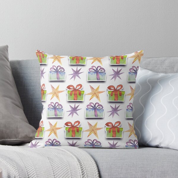 Item preview, Watercolor Gift Boxes and Stars Seamless Pattern designed and sold by SvitlanaSolo.