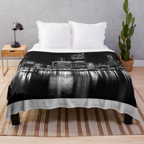 Item preview, Brisbane City Skyline in black and white designed and sold by pcole123.