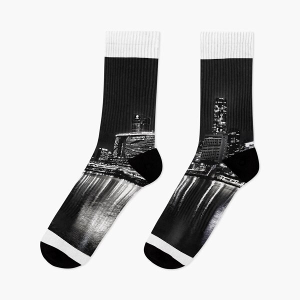 Item preview, Brisbane City Skyline in black and white designed and sold by pcole123.