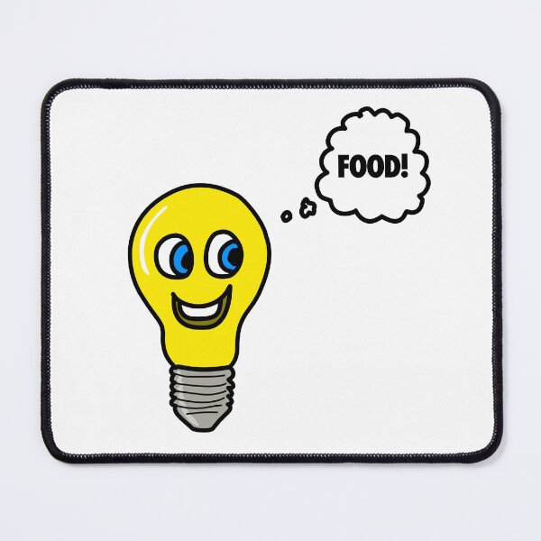 Item preview, Lightbulb having an idea about food designed and sold by GetContented.