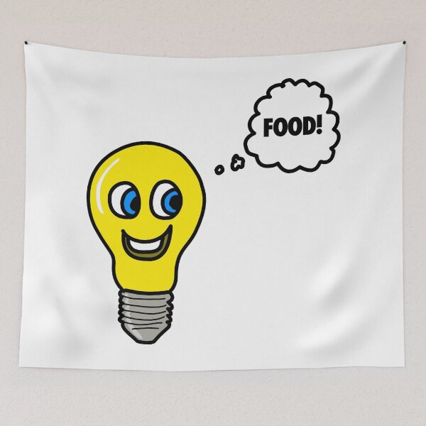 Item preview, Lightbulb having an idea about food designed and sold by GetContented.