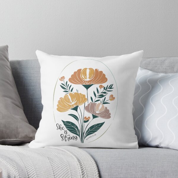 Item preview, She is Strong Psalm Boho Christian Inspirational Typography designed and sold by SaltCreatives.
