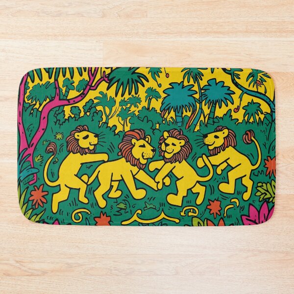 Item preview, Pop Art Lions – Keith Haring Inspired Vibrant Design designed and sold by GOLDENLIONPERU.