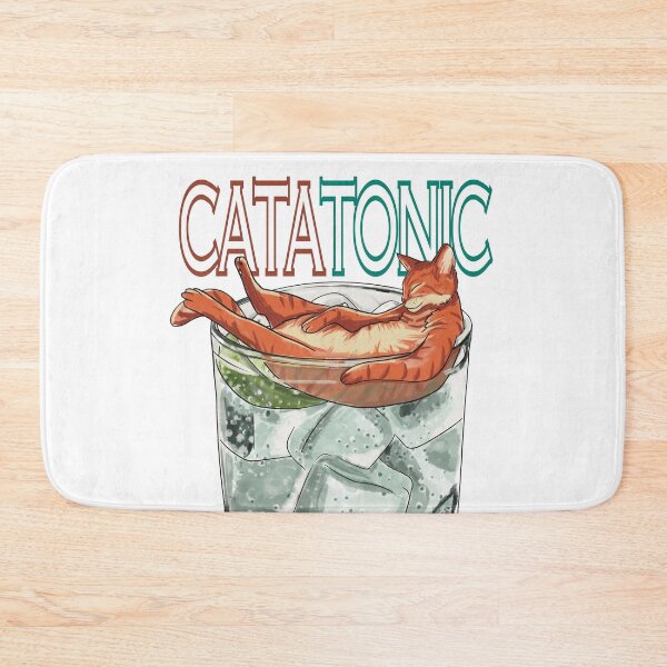 Item preview, Catatonic red orange cat and gin tonic designed and sold by MadaFaCose.