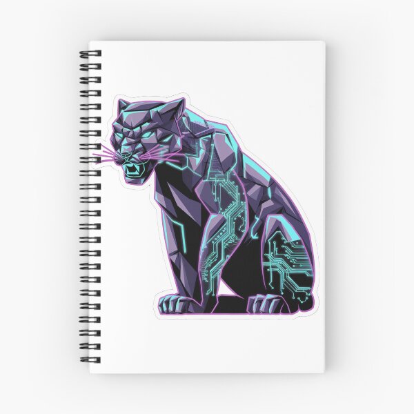 Item preview, Cyberpunk Panther: Neon Geometric Fury Sticker Design designed and sold by BashmentBoss.