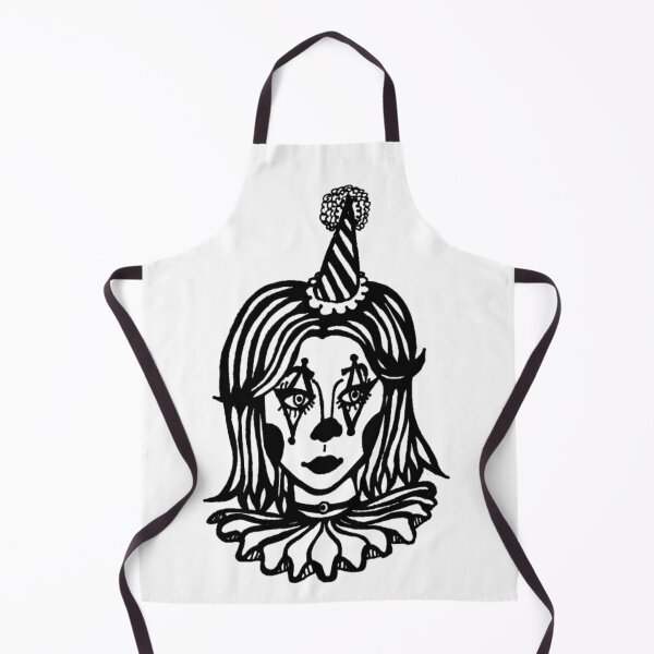 Item preview, Carnival Circus Jester Clown Girl Portrait Greyscale designed and sold by KayTurtless.