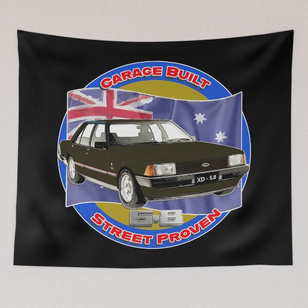 Item preview, Garage Built, Street Proven - 5.8L Ford XD Falcon Muscle Car Art designed and sold by Michael van der Hoorn.