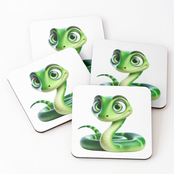 Aperçu de l'œuvre Adorable anaconda vert créée et vendue par Sillytoe.