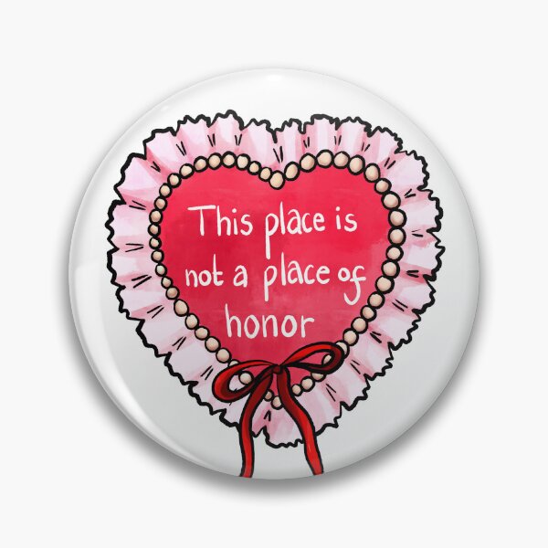 Item preview, Nuclear warning message coquette heart (pink) designed and sold by TheDoodlemancer.