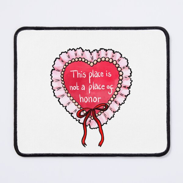 Item preview, Nuclear warning message coquette heart (pink) designed and sold by TheDoodlemancer.
