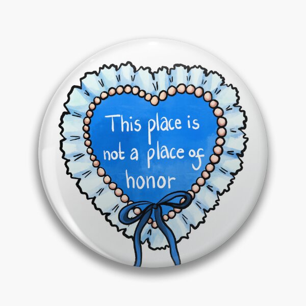 Item preview, Nuclear warning message coquette heart (blue) designed and sold by TheDoodlemancer.