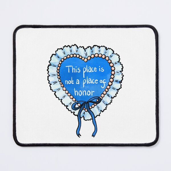 Item preview, Nuclear warning message coquette heart (blue) designed and sold by TheDoodlemancer.