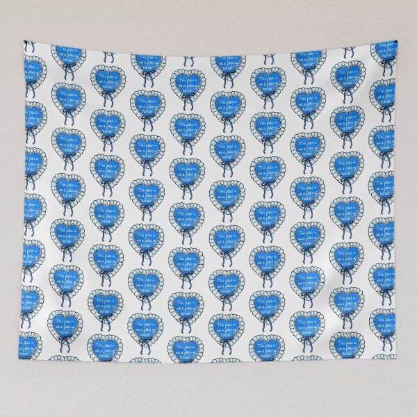 Item preview, Nuclear warning message coquette heart (blue) designed and sold by TheDoodlemancer.