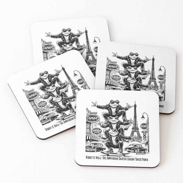 Item preview, The Amphibian Skater Squad Takes Paris- Frogs and skates designed and sold by 8Totem.