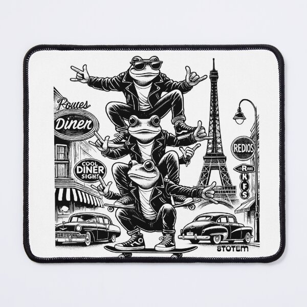 Item preview, The Amphibian Skater Squad Takes Paris- Frogs and skates designed and sold by 8Totem.