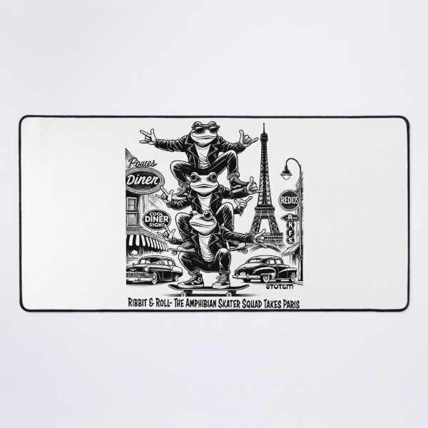 Item preview, The Amphibian Skater Squad Takes Paris- Frogs and skates designed and sold by 8Totem.