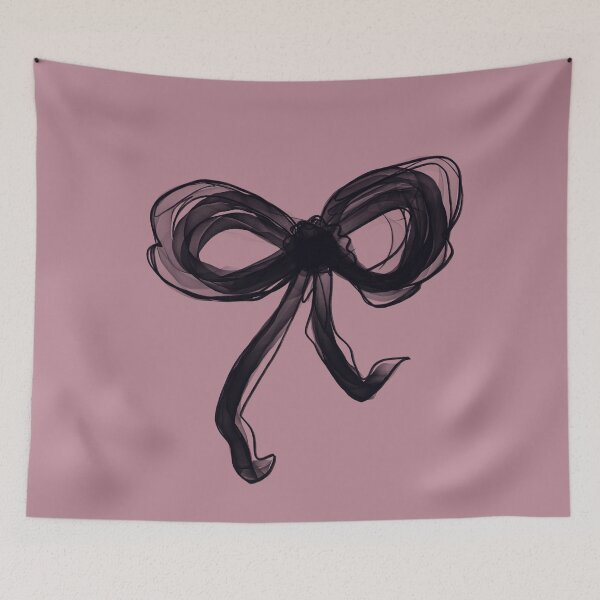 Item preview, Black bow on mauve background designed and sold by MKTplaceDesign.