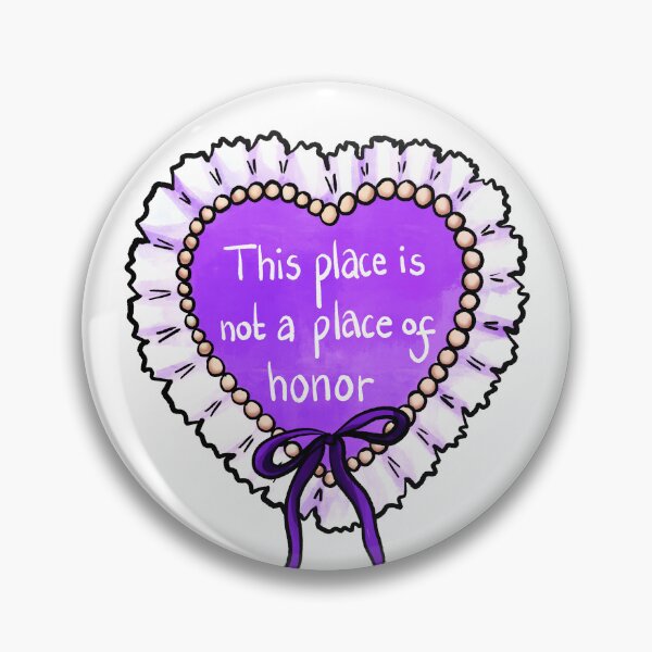 Item preview, Nuclear warning message coquette heart (purple) designed and sold by TheDoodlemancer.