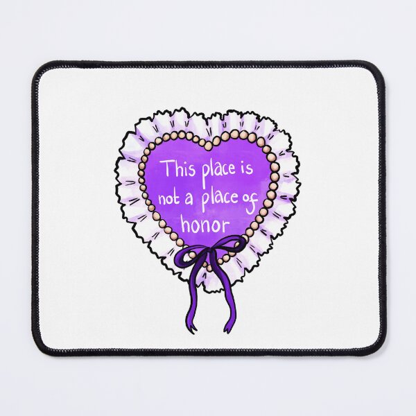 Item preview, Nuclear warning message coquette heart (purple) designed and sold by TheDoodlemancer.