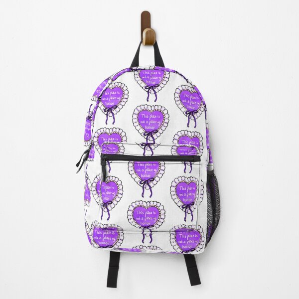 Item preview, Nuclear warning message coquette heart (purple) designed and sold by TheDoodlemancer.