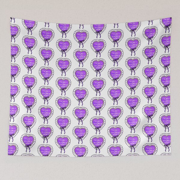 Item preview, Nuclear warning message coquette heart (purple) designed and sold by TheDoodlemancer.