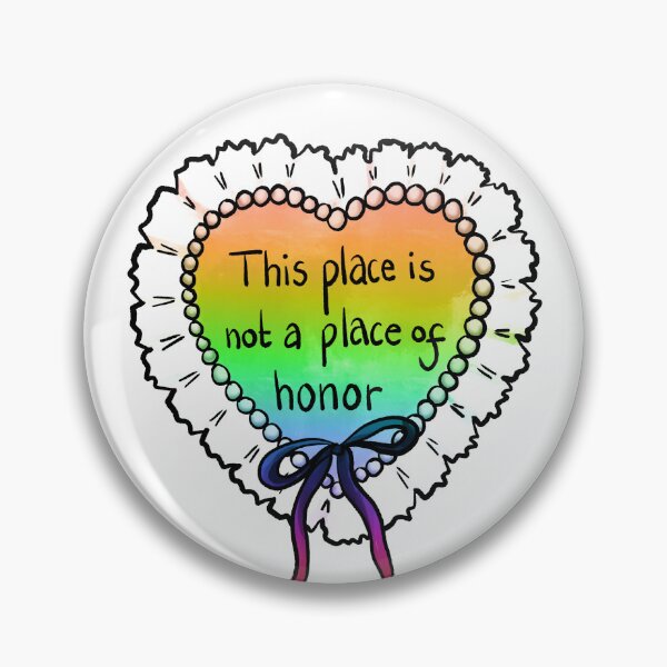 Item preview, Nuclear warning message coquette heart (rainbow) designed and sold by TheDoodlemancer.