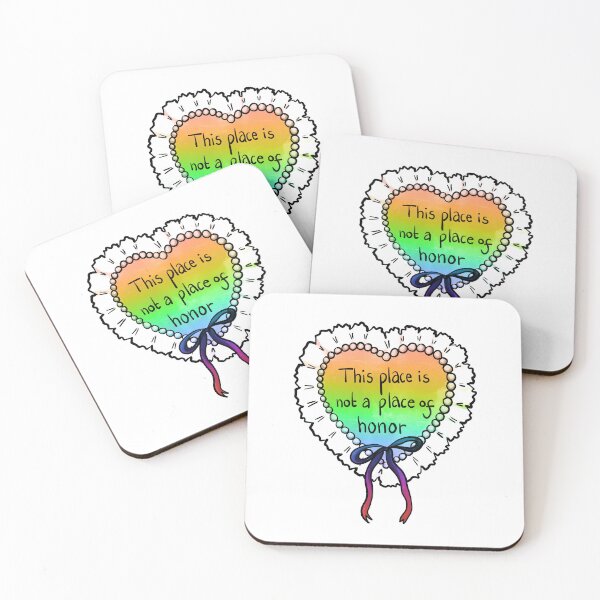 Item preview, Nuclear warning message coquette heart (rainbow) designed and sold by TheDoodlemancer.