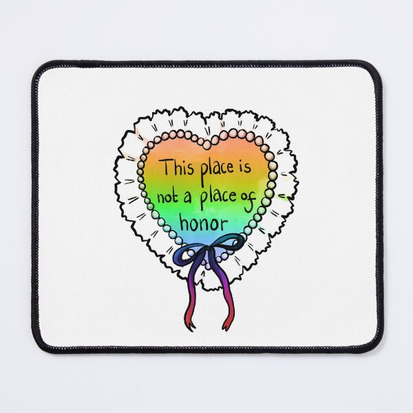 Item preview, Nuclear warning message coquette heart (rainbow) designed and sold by TheDoodlemancer.