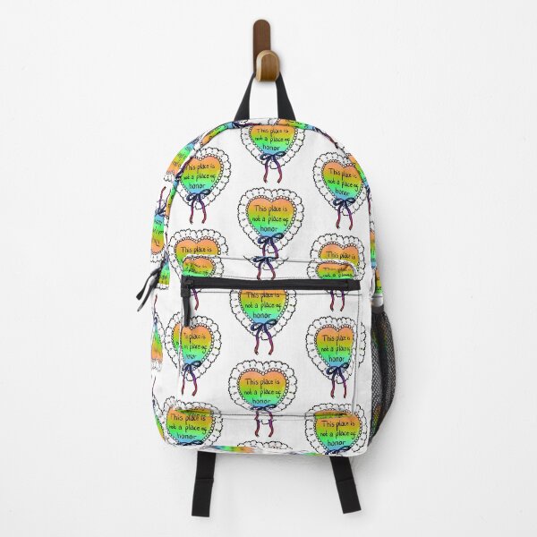 Item preview, Nuclear warning message coquette heart (rainbow) designed and sold by TheDoodlemancer.