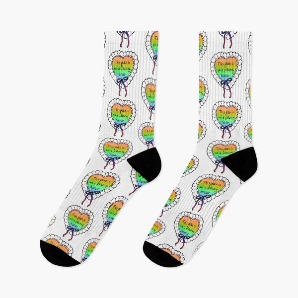 Item preview, Nuclear warning message coquette heart (rainbow) designed and sold by TheDoodlemancer.