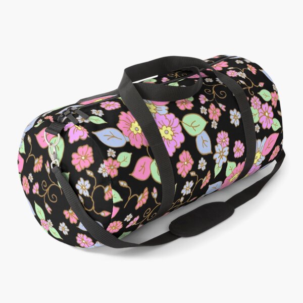 Item preview, 70s Pop Floral Print on Black designed and sold by Sharon Schwalbe.