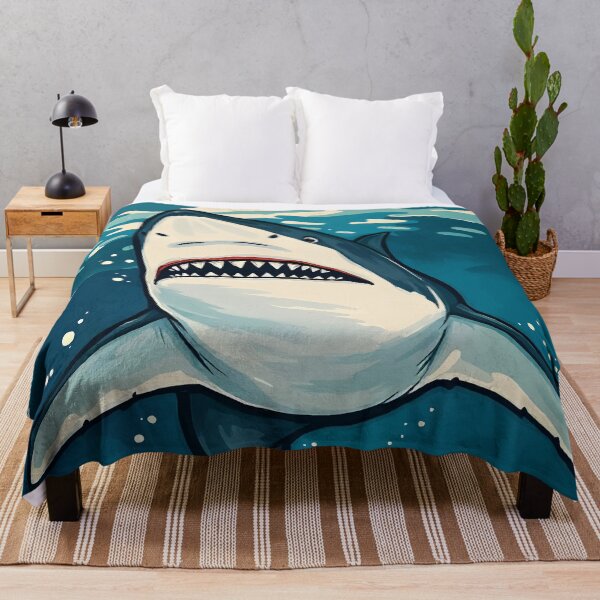 Item preview, Cartoon Great White Shark – Ocean Predator Art designed and sold by WildlifeInc.