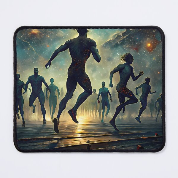 Item preview, Space Race Action Celebrating Athleticism Competitive Sport Fitness designed and sold by ART ATTACK ZONE.