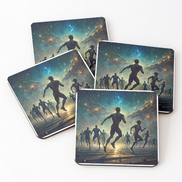 Item preview, Space Race Action Celebrating Athleticism Competitive Sport Fitness designed and sold by ART ATTACK ZONE.