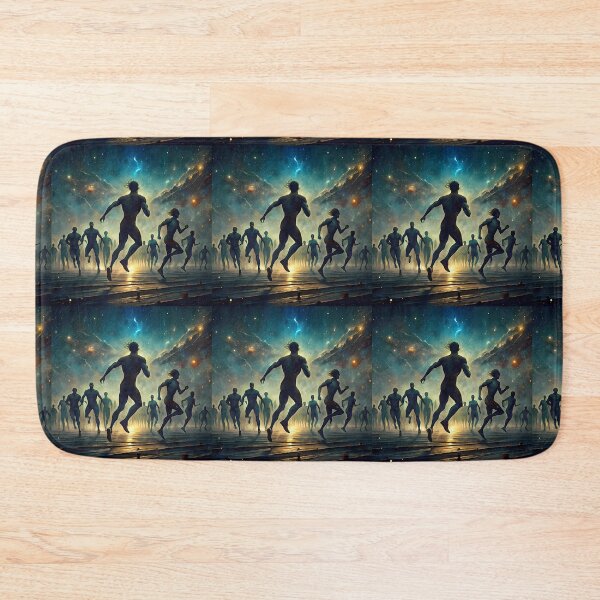 Item preview, Space Race Action Celebrating Athleticism Competitive Sport Fitness designed and sold by ART ATTACK ZONE.