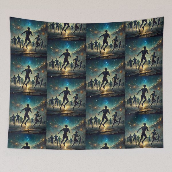 Item preview, Space Race Action Celebrating Athleticism Competitive Sport Fitness designed and sold by ART ATTACK ZONE.