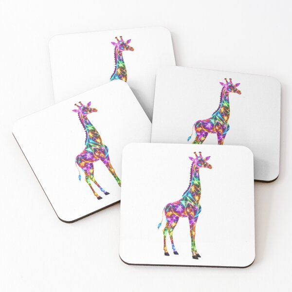 Item preview, Neon Geometric Giraffe – Futuristic Glow designed and sold by GloriousArtSKD.