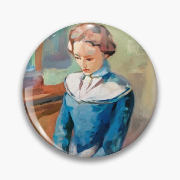 Item preview, French Interior Impressionist Painting – Woman in Blue Dress with Vintage French Decor designed and sold by CARRAANN.