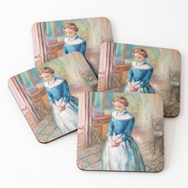 Item preview, French Interior Impressionist Painting – Woman in Blue Dress with Vintage French Decor designed and sold by CARRAANN.